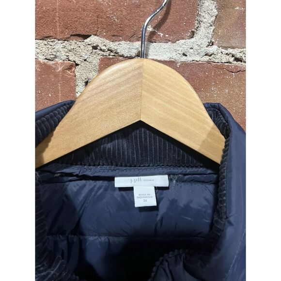 J. Jill Womens Blue Full Zip Quilted Sleeveless Down Vest Plus Size 2X - Picture 3 of 3